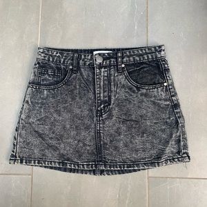 Black denim skirt
